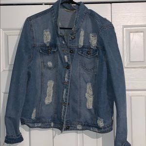 cropped xl blue jean jacket